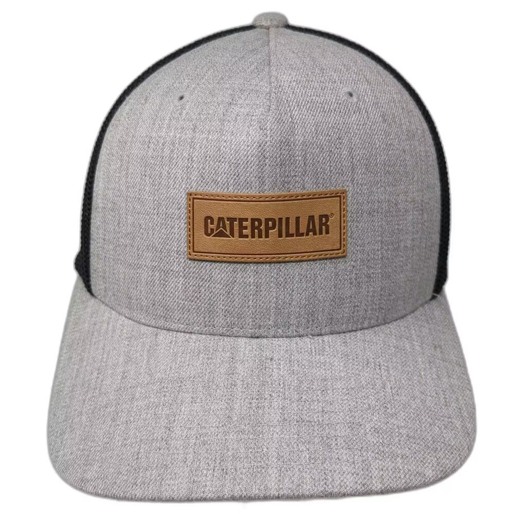 Caterpillar Trucker Hat Gray Black OS Snapback Mesh Flexfit 110 Adjustable Hat